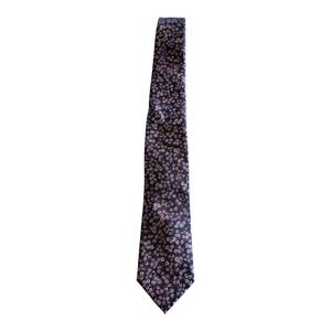 Isaac Mizrahi New York Men's Neck Tie OS Purple Floral Handmade Adjustable‎ EUC